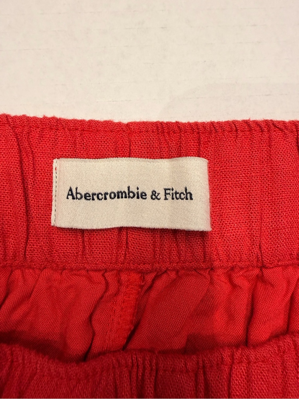 🌻ABERCROMBIE & FITCH Red Elastic-Waist Lined Pants - Picture 9 of 13
